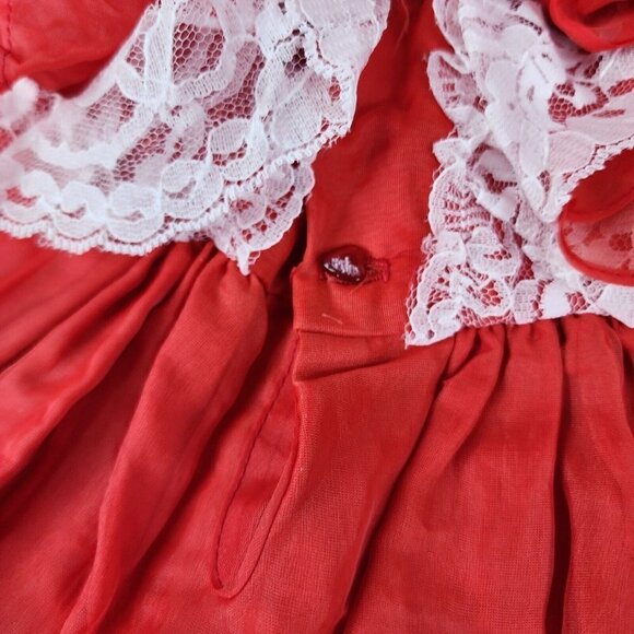 VTG Martha’s Miniatures Full Circle Red Ruffled Dress Size 6 Pageant Christmas - Picture 10 of 12